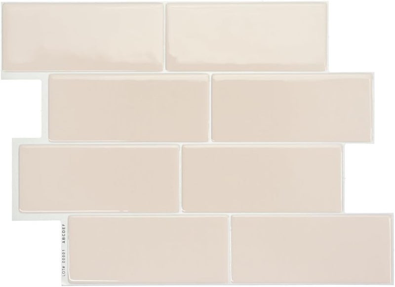 Smart Tiles بلاط خلفية قابل للتقشير واللصق - 5 أوراق بحجم 11.56" × 8.38" - بلاط خلفية لاصق ثلاثي الأبعاد للمطبخ، الحمام، بلاط الجدران - Image 1